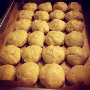 dough balls before proofing